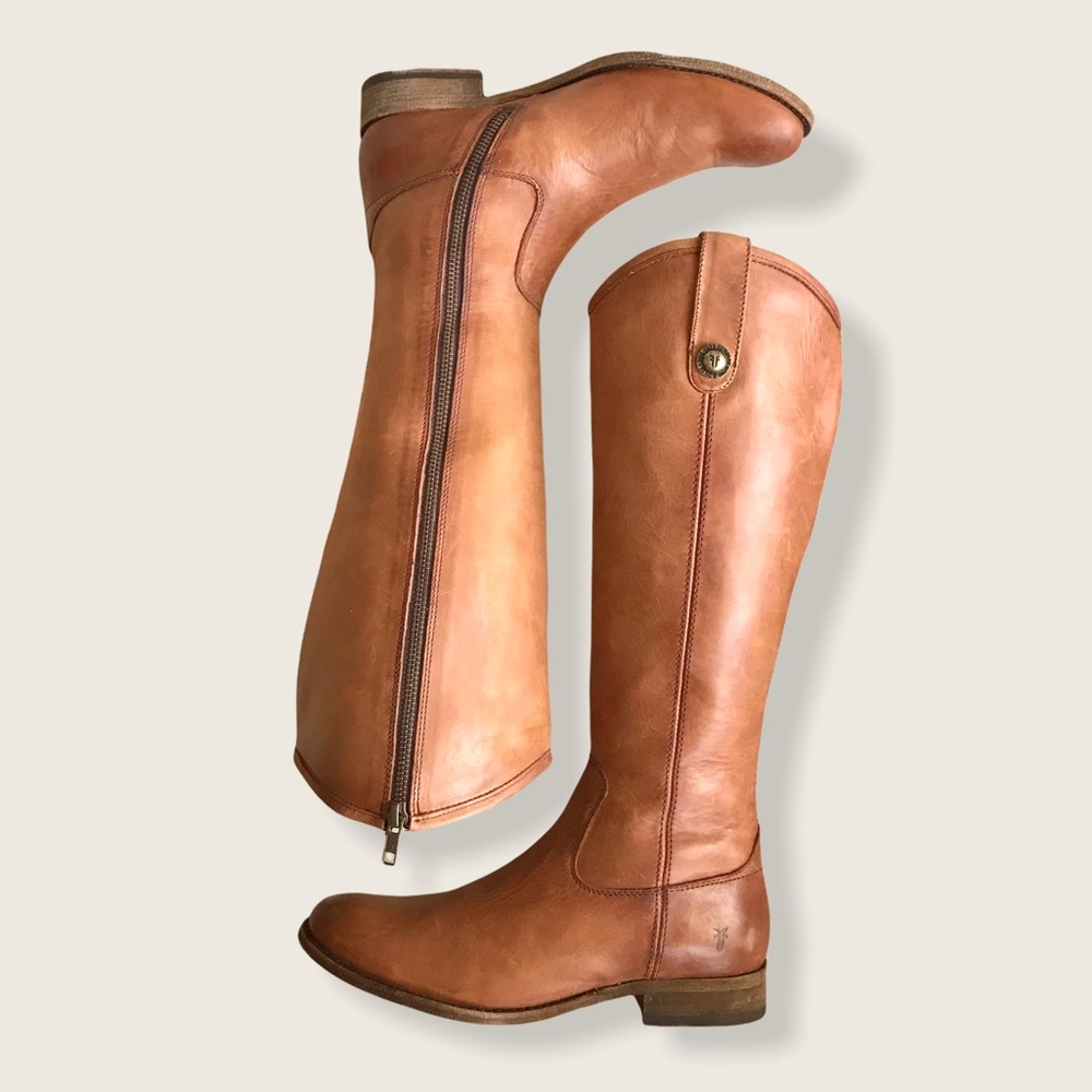 Frye Melissa Button Cognac Leather Casual TallBoot - Picture 15 of 16